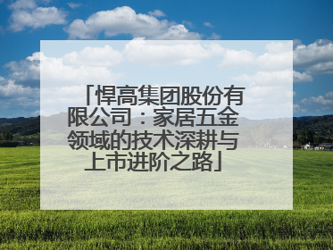 悍高集团股份有限公司：家居五金领域的技术深耕与上市进阶之路